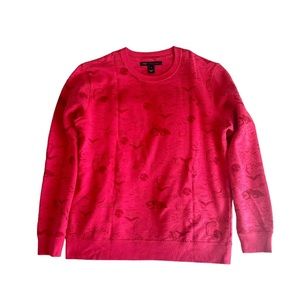 Marc By Marc Jacobs L Red Sweatshirt Jumper With Abstract Print Original $195